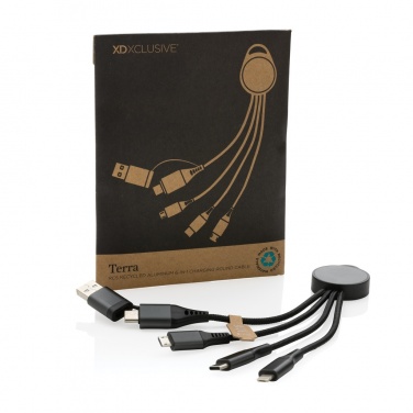 Logo trade advertising product photo of: Terra RCS recycled aluminium 6-in-1 charging cable