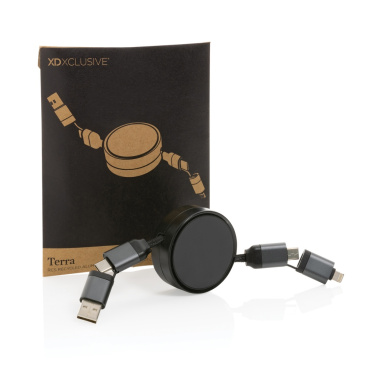 Logo trade promotional gift photo of: Terra RCS recycled aluminium retractable 6 in 1 cable