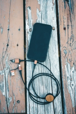 Logo trade promotional merchandise picture of: Ohio RCS certified recycled plastic 6-in-1 cable