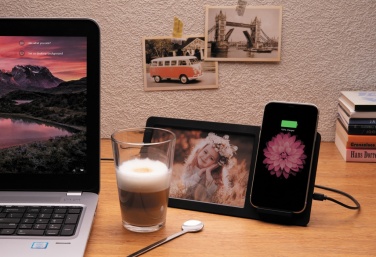 Logo trade corporate gifts image of: 5W Wireless charger and photo frame
