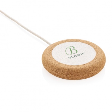 Logo trade promotional giveaways image of: Cork and Wheat 5W wireless charger
