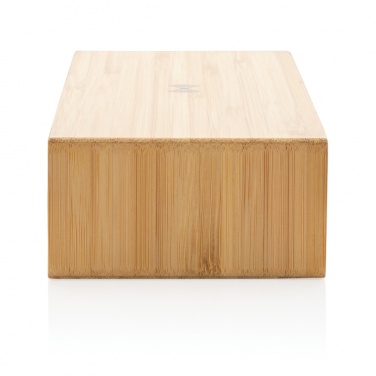 Logotrade promotional merchandise picture of: Bamboo alarm clock with 5W wireless charger