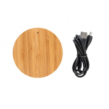 Logo trade promotional giveaways image of: Bamboo X 5W wireless charger