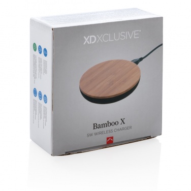 Logo trade promotional gift photo of: Bamboo X 5W wireless charger