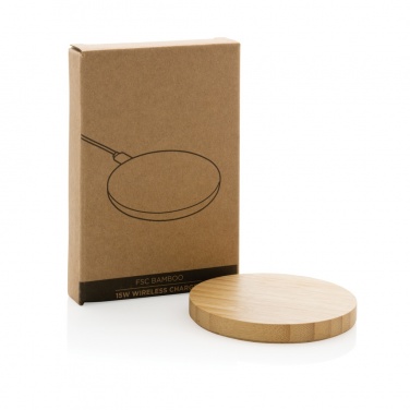 Logotrade promotional products photo of: Bamboo 15W wireless charger