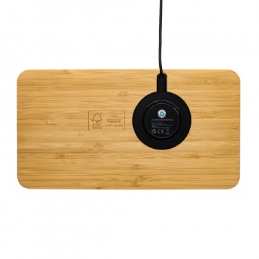 Logotrade promotional products photo of: Bamboo desk organiser 10W wireless charger