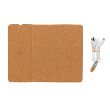 Logotrade advertising product picture of: 10W wireless charging cork mousepad and stand