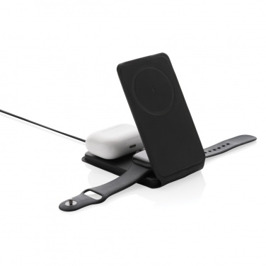 Logotrade advertising product picture of: Swiss Peak RCS rPU 15W  3-in-1 magnetic wireless charger