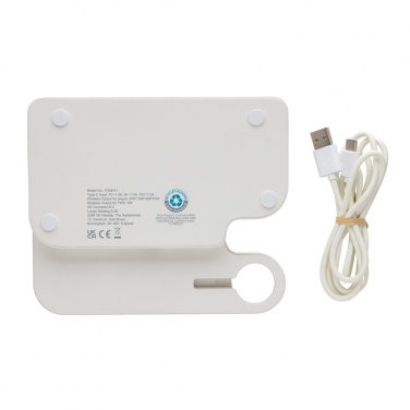 Logo trade promotional products image of: Joltz RCS recycled plastic dual 15W charger with iWatch slot