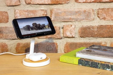 Logo trade promotional gift photo of: Ontario RCS rplastic 15W magnetic charging 2 in 1 stand