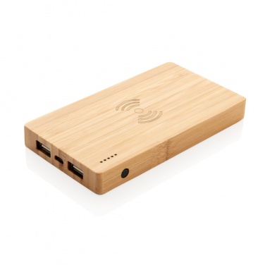 Logo trade promotional product photo of: Bamboo 4.000 mAh wireless 5W Powerbank