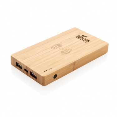 Logotrade promotional item image of: Bamboo 4.000 mAh wireless 5W Powerbank