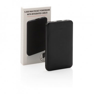 Logotrade promotional merchandise photo of: 5.000 mAh Pocket Powerbank with integrated cables