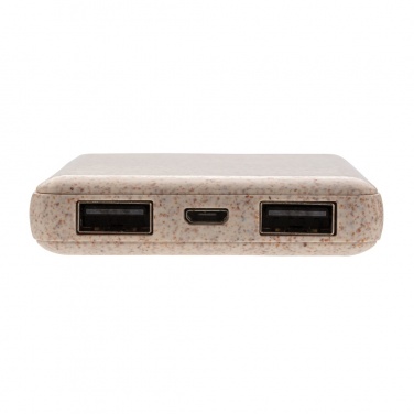 Logo trade promotional items image of: Wheat Straw 5.000 mAh Pocket Powerbank