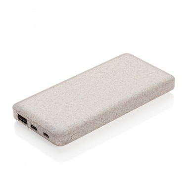 Logo trade promotional products image of: 10.000 mah wheat straw powerbank