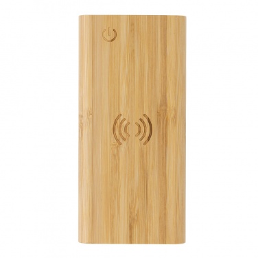 Logo trade corporate gifts image of: Bamboo 8.000 mAh 5W wireless powerbank