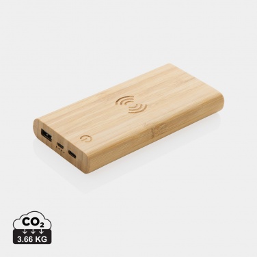 Logotrade promotional gift picture of: Bamboo 8.000 mAh 5W wireless powerbank