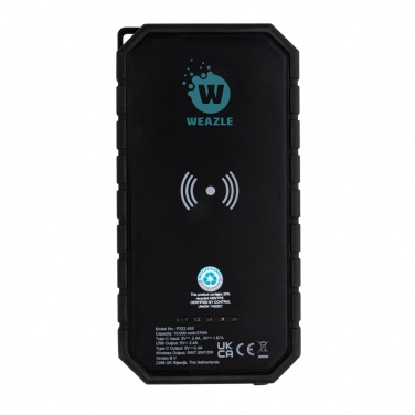 Logo trade advertising products image of: RCS recycled plastic Solar powerbank with 10W Wireless