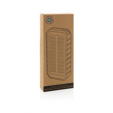 Logotrade promotional product image of: RCS recycled plastic Solar powerbank with 10W Wireless