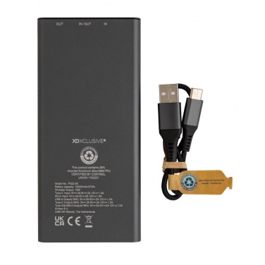 Logotrade promotional merchandise photo of: Terra RCS recycled 18W aluminium 10000 powerbank 10W