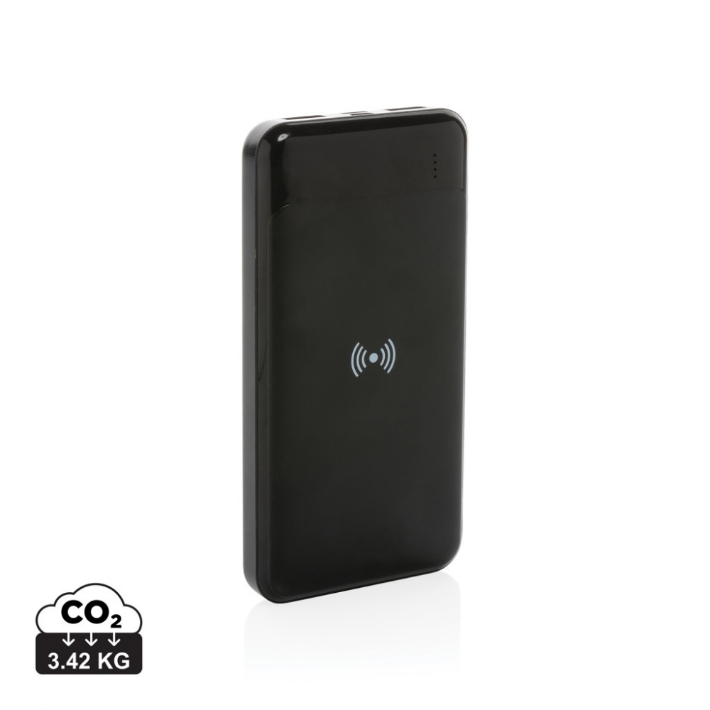 Logo trade promotional gifts picture of: RCS standard recycled plastic wireless powerbank