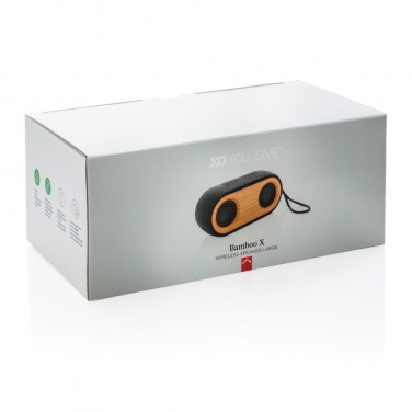 Logotrade promotional product image of: Bamboo X double speaker