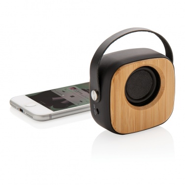 Logo trade promotional gift photo of: Bamboo 3W Wireless Fashion Speaker