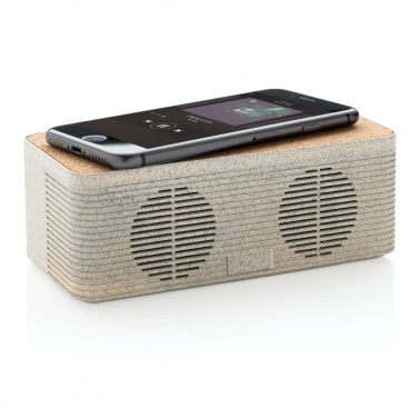 Logo trade business gift photo of: Wheatstraw wireless charging speaker
