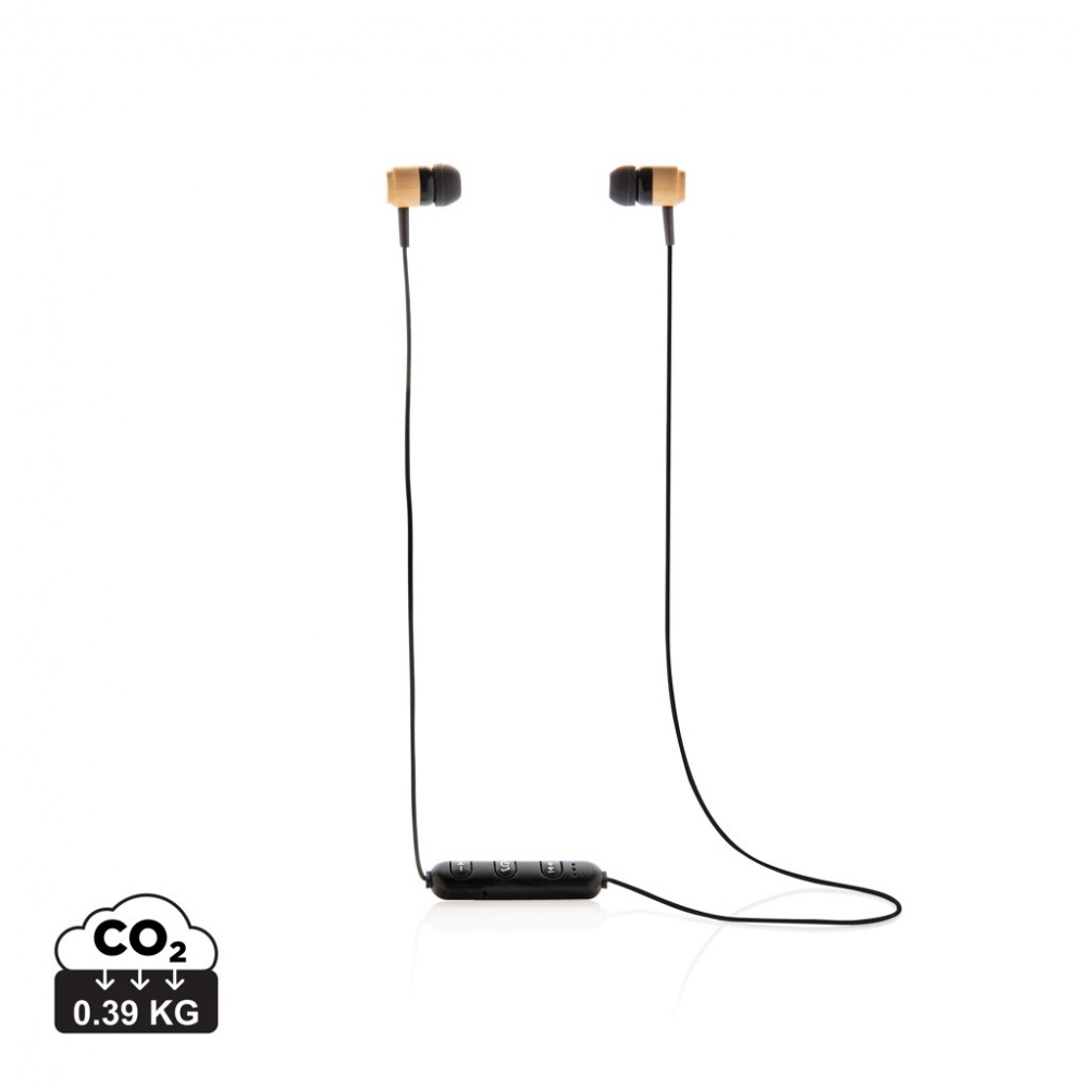 Logotrade promotional merchandise photo of: Bamboo wireless earbuds