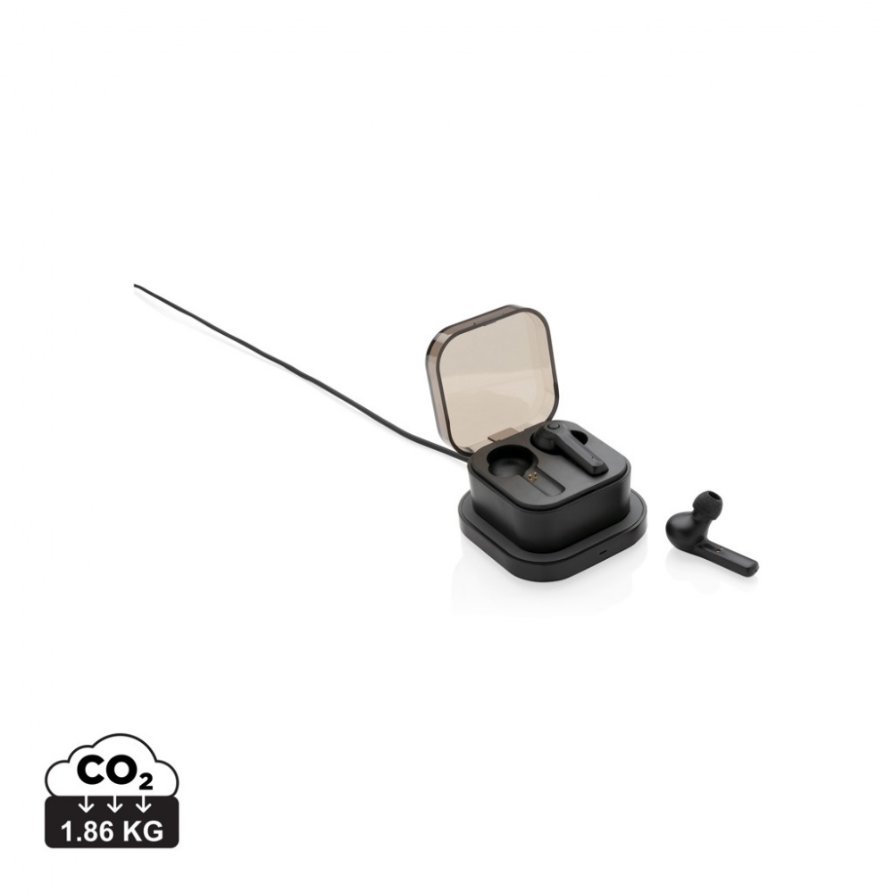 Logo trade corporate gift photo of: TWS earbuds in wireless charging case