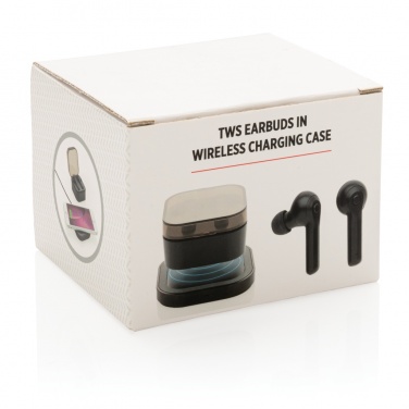 Logo trade promotional products image of: TWS earbuds in wireless charging case