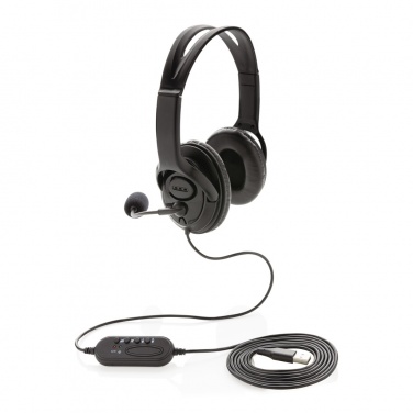 Logo trade promotional gifts picture of: Over ear wired work headset
