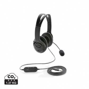 Logo trade corporate gifts picture of: Over ear wired work headset