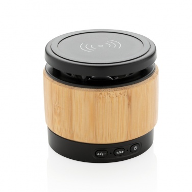 Logotrade promotional giveaways photo of: Bamboo wireless charger speaker