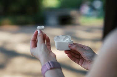 Logotrade promotional gift image of: RCS recycled plastic Liberty Pro wireless earbuds