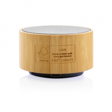 Logotrade promotional item picture of: RCS recycled plastic and bamboo 3W wireless speaker