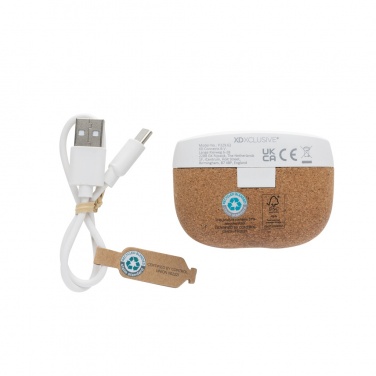 Logotrade corporate gift picture of: Oregon RCS recycled plastic and cork TWS earbuds