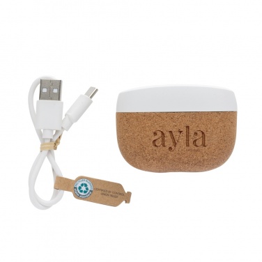 Logo trade advertising products picture of: Oregon RCS recycled plastic and cork TWS earbuds