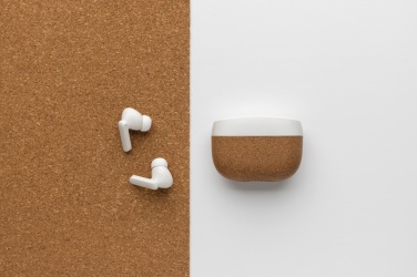 Logo trade promotional giveaways image of: Oregon RCS recycled plastic and cork TWS earbuds