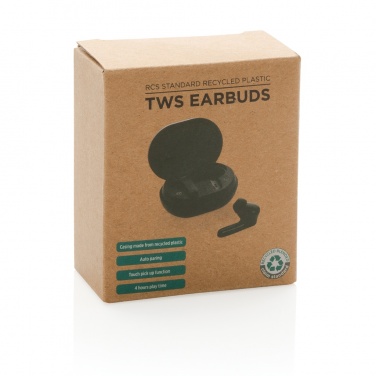 Logo trade promotional product photo of: RCS standard recycled plastic TWS earbuds
