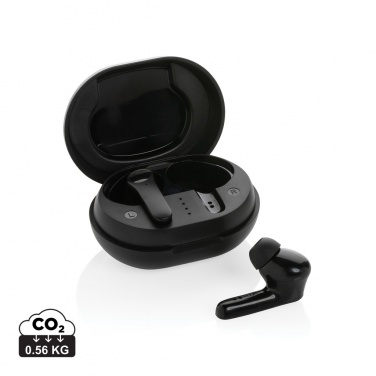Logo trade advertising products image of: RCS standard recycled plastic TWS earbuds
