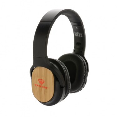 Logotrade promotional giveaway image of: RCS and bamboo Elite Foldable wireless headphone