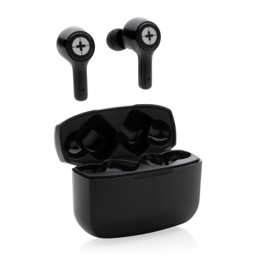 Logo trade promotional products picture of: RCS recycled plastic Swiss Peak ANC TWS earbuds