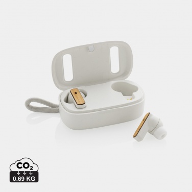 Logotrade promotional products photo of: RCS recycled plastic & bamboo TWS earbuds