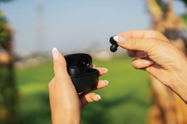 Logotrade promotional giveaway image of: Terra RCS recycled aluminium wireless earbuds