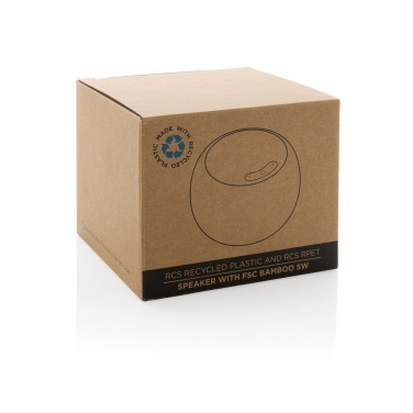 Logo trade corporate gift photo of: RCS Rplastic/PET and bamboo 5W speaker