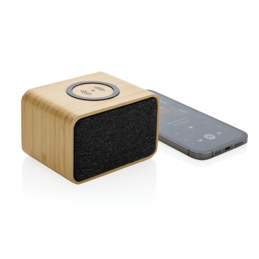 Logotrade business gift image of: RCS Rplastic 3W speaker with bamboo 5W wireless