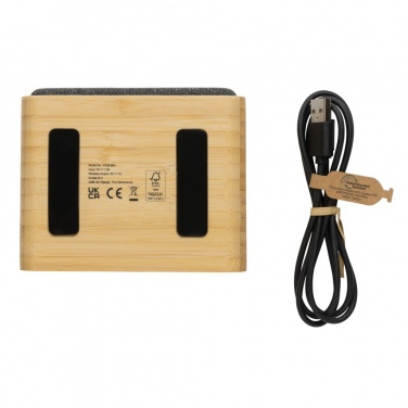 Logo trade advertising product photo of: RCS Rplastic 3W speaker with bamboo 5W wireless