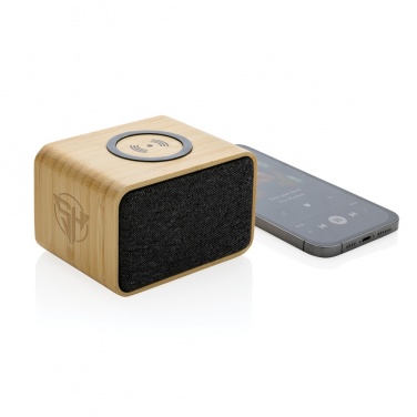 Logo trade promotional products picture of: RCS Rplastic 3W speaker with bamboo 5W wireless