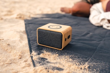 Logotrade corporate gift image of: RCS Rplastic 3W speaker with bamboo 5W wireless